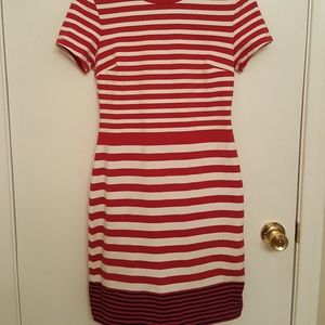 Red white and blue contour dress